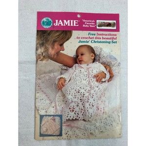 Jamie Christening Set Vintage Pattern Leaflet Baby Crocheting & Knitting